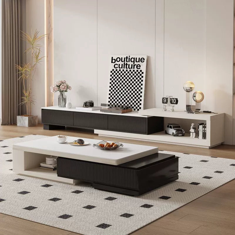 Furnishaus Fulham Modern Rectangular Black and White Coffee Table