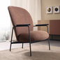 Plush Armchair with Oversized Cushions - Cozy Lambswool Chair with Metal Legs