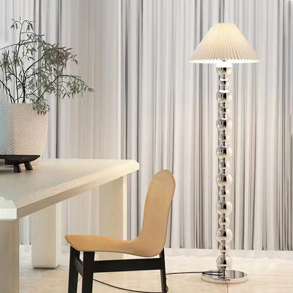 Modern Metallic Bead Floor Lamp - A Playful and Elegant Design