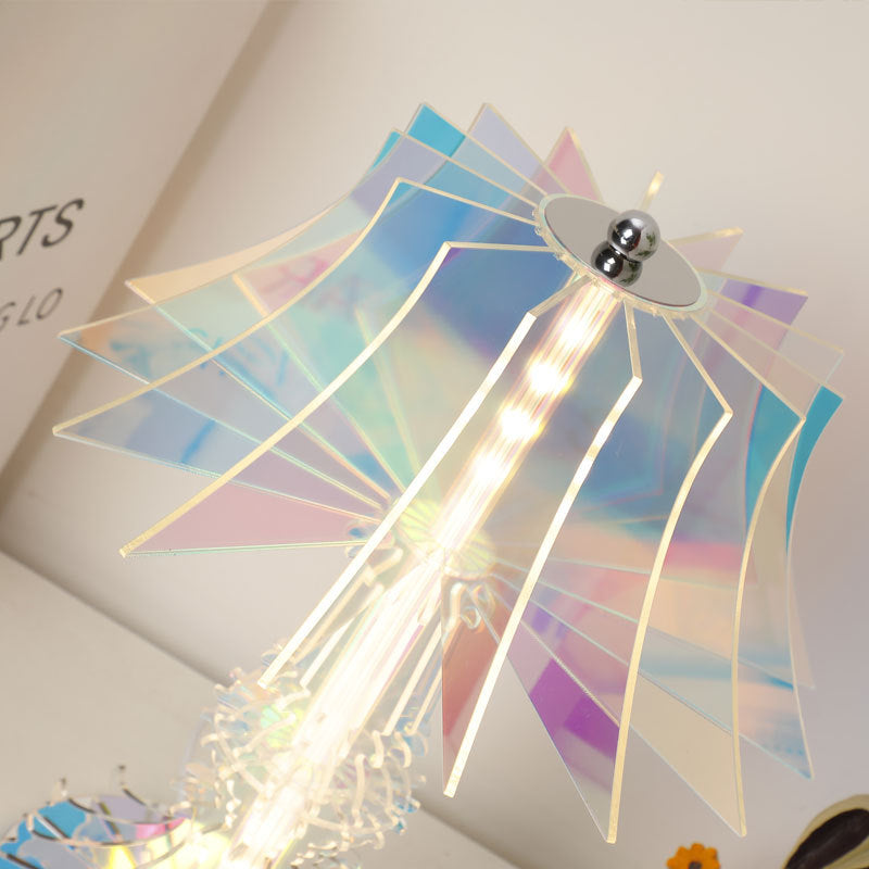 Iridescent Acrylic Table Lamp - A Modern, Futuristic Design