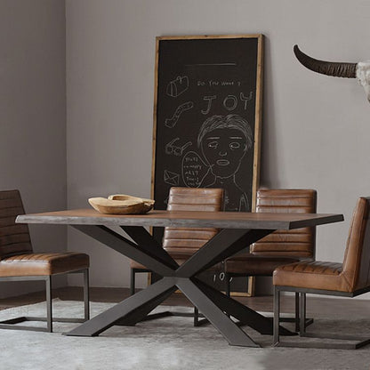 Industrial X-Base Dining Table - Modern and Edgy