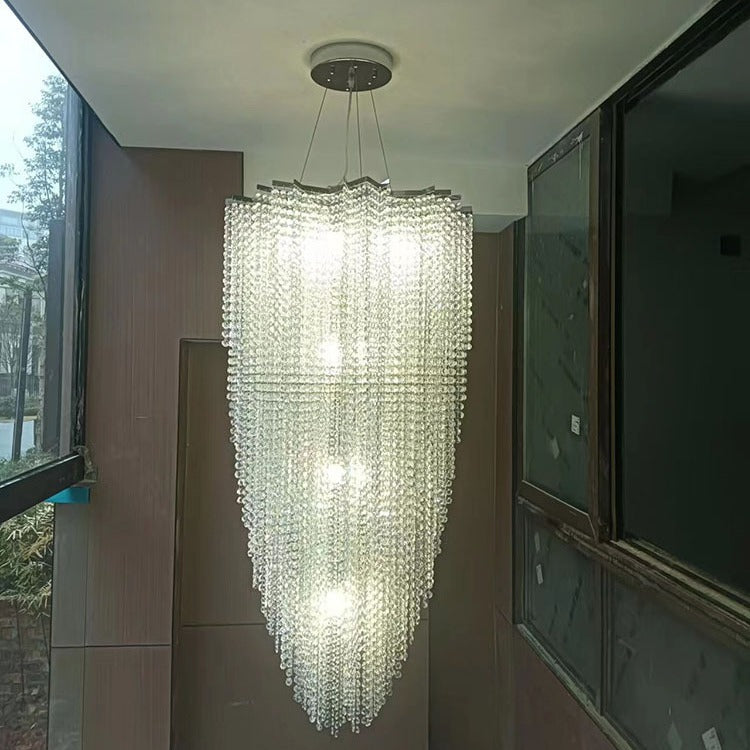 Dramatic Crystal Waterfall Chandelier - A Modern Masterpiece