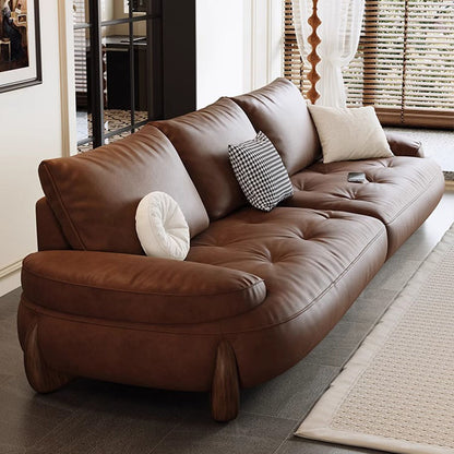 Curved Leather Sofa - A Modern Classic Leather Sectional  Luxury Living Collection