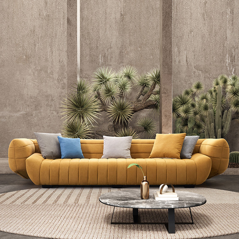 Bold Yellow Modular Sofa with Organic Curves