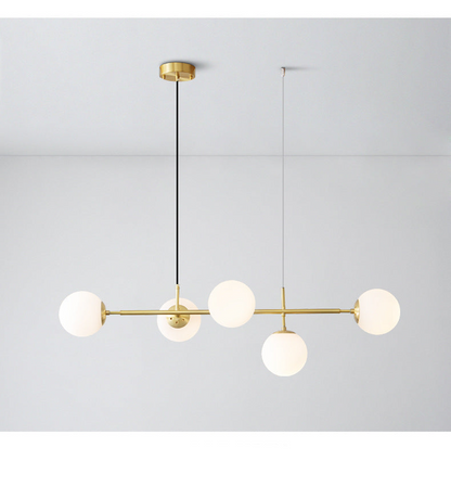 Modern Linear ceiling light with Glass Globes - Sleek and Stylish