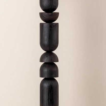 Playful Wooden Bead Floor Lamp - A Modern Minimalist Design