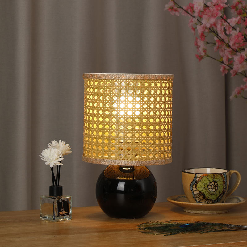 Rattan Shade Table Lamp - A Touch of Boho Chic