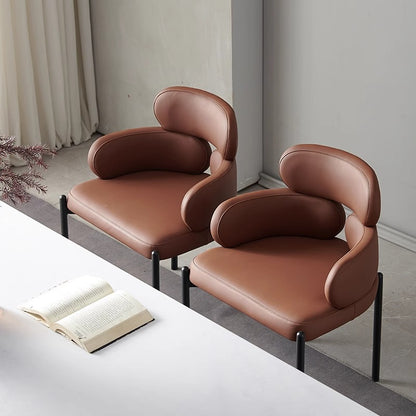 Playful Modern Dining Chair - Leather Upholstered Chair with Unique Design