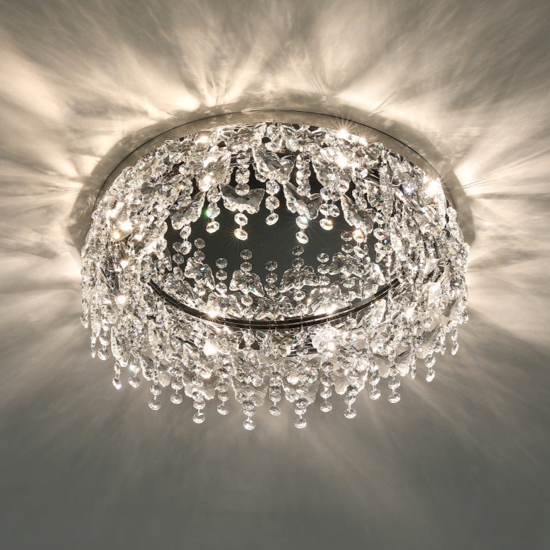 Crystal Cascade Flush Mount Ceiling Light - A Modern Masterpiece