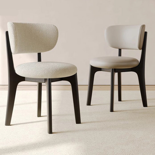 Modern Dining Chair with Plush Fabric Seat and Wooden Legs - Stylish and Comfortable