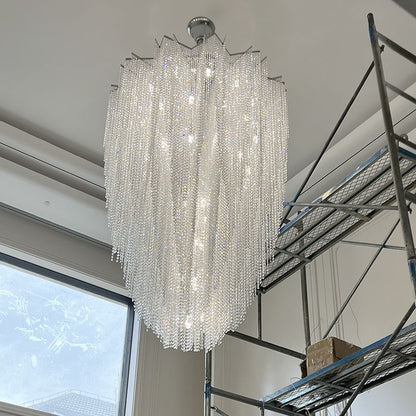 Dramatic Crystal Waterfall Chandelier - A Modern Masterpiece