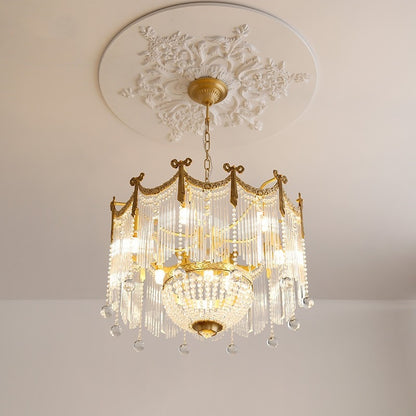 Elegant Baroque Chandelier with Crystal Drapery - Luxurious and Timeless