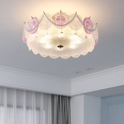 Whimsical Floral Flush Mount Ceiling Light - A Touch of Romance