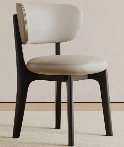 Modern Dining Chair with Plush Fabric Seat and Wooden Legs - Stylish and Comfortable