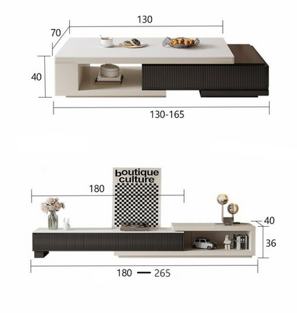 Furnishaus Fulham Modern Rectangular Black and White Coffee Table