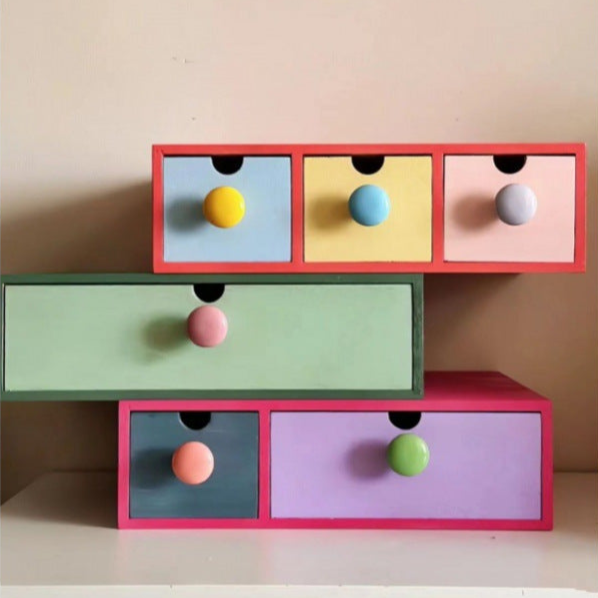 Colorful 6-Drawer Storage Organizer - A Pop of Fun for Your Desk