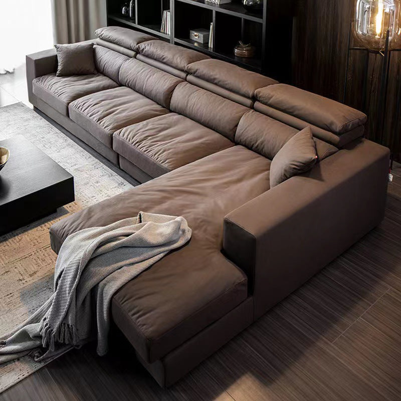 Modern Minimalist Latex and Down-Filled Sofa - Tech Fabric Living Room Couch