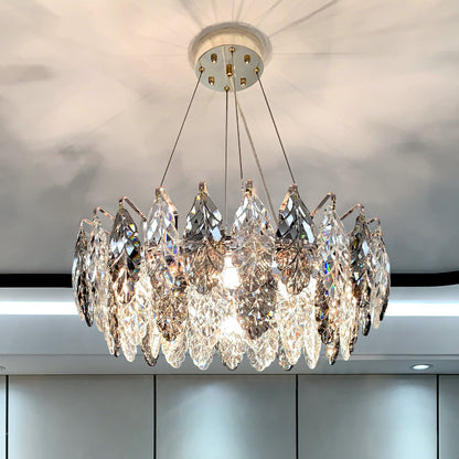 Modern Crystal Leaf Chandelier - Elegant and Minimalist