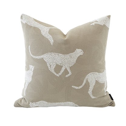 Elegant Geometric and Leopard Print Pillow- A Touch of Luxury