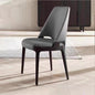 Modern Dining Chair with Sleek Design - Leather Upholstered Chair with Wooden Legs