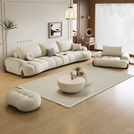 Modern Minimalist White Curved Sofa Modern Masterpiece, Enduring Comfort