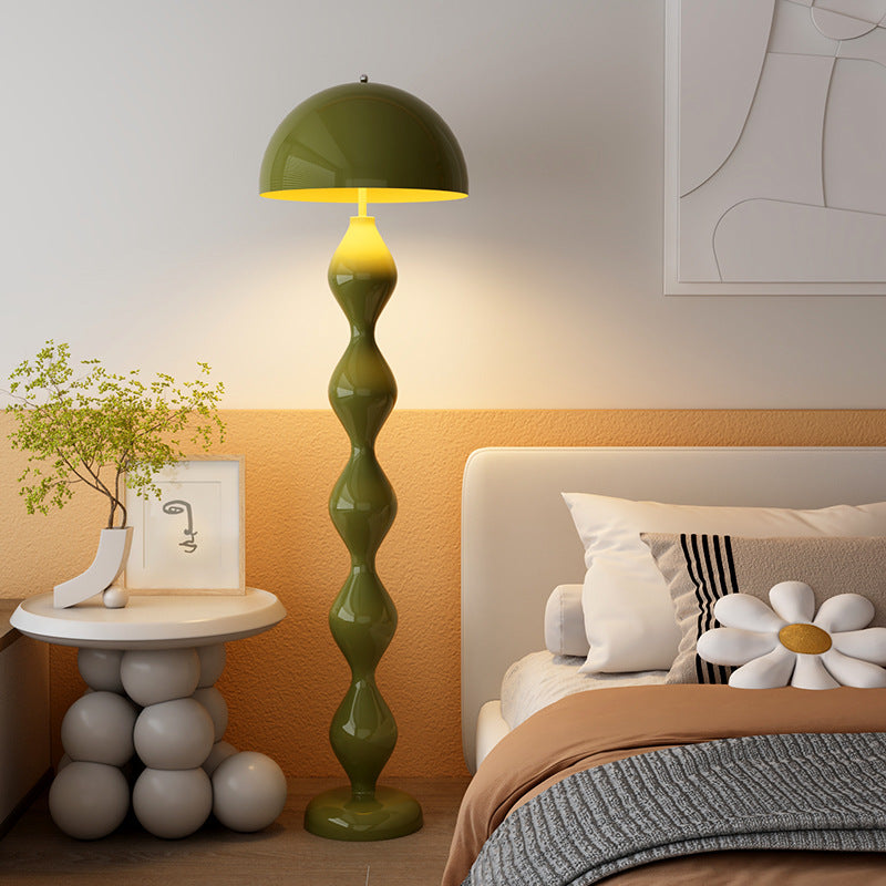 Playful Green Floor Lamp with Dome Shade - A Pop of Color