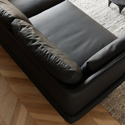 Modern Leather Sofa with Sleek Design and Comfortable Cushions