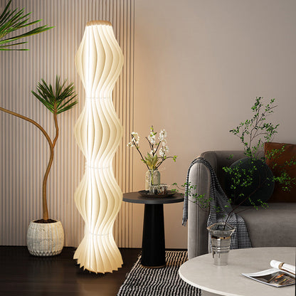 Sculptural Pleated Floor Lamp - A Modern Art Piece