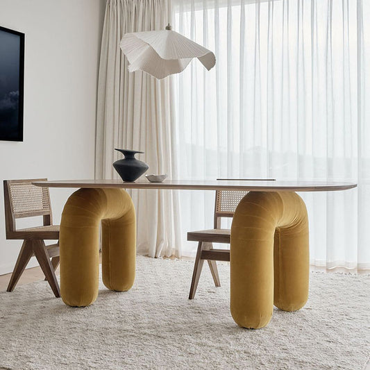 Playful Velvet Dining Table - A Modern Masterpiece