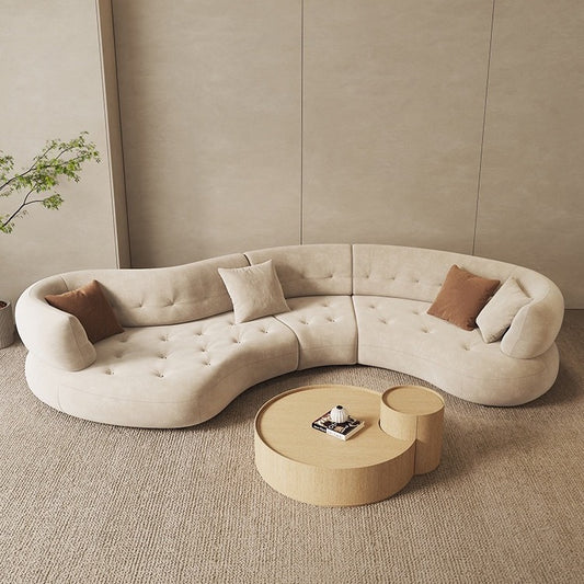 Curved Sectional Sofa with Organic Modern Collection Minimalist Design