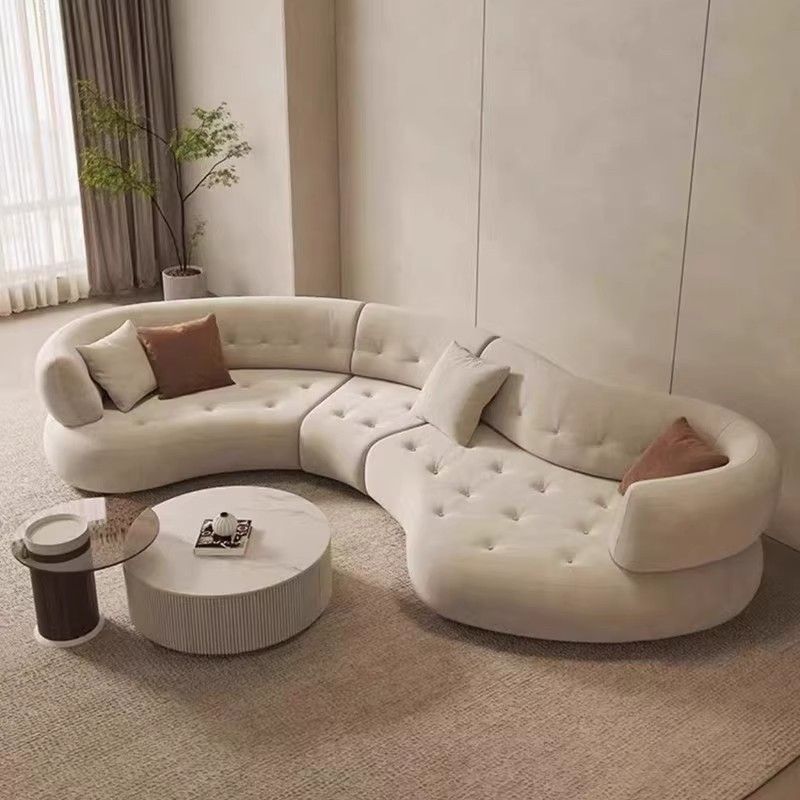 Curved Sectional Sofa with Organic Modern Collection Minimalist Design