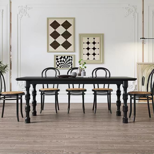 Rustic Solid Wood Dining Table - Natural Beauty