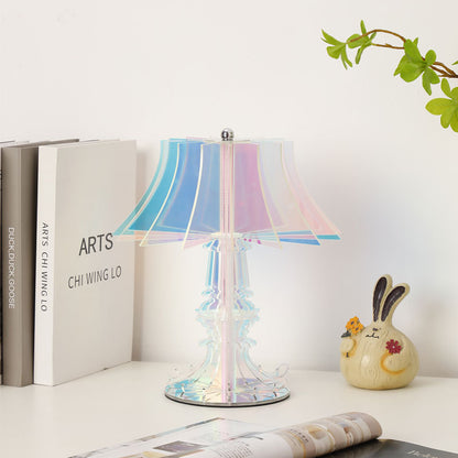 Iridescent Acrylic Table Lamp - A Modern, Futuristic Design