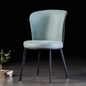 Modern Dining Chair with Organic Shape - Leather Upholstered Chair with Sleek Metal Legs