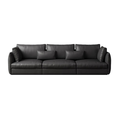 Black Leather Sofa Set – Elegant and Modern Design for Living Rooms