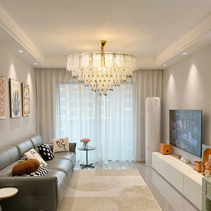 Layered Crystal Chandelier - Modern and Elegant