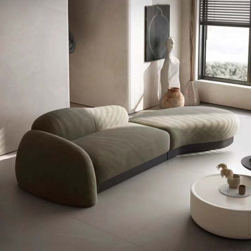 Wabi-Sabi Asymmetric Pebble Sofa for Modern Living Room