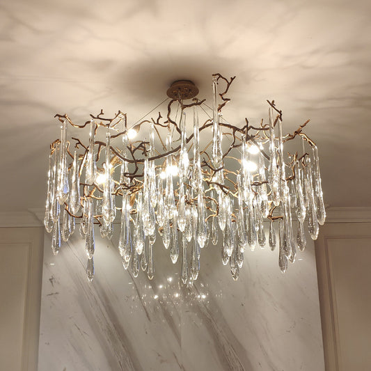 Organic Crystal Branch Chandelier - A Modern Masterpiece