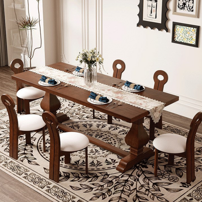 Rustic Pine Wood Dining Table - Warm and Inviting