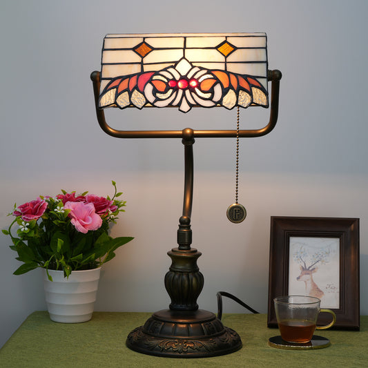 Vintage Tiffany Style Banker's Lamp - A Touch of Timeless Elegance