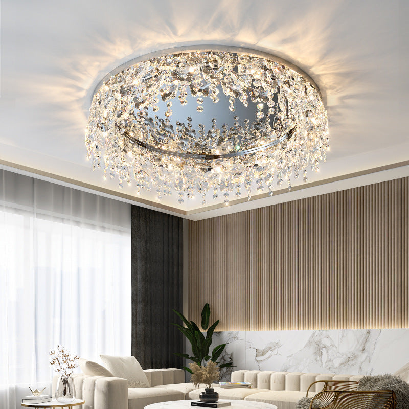 Crystal Cascade Flush Mount Ceiling Light - A Modern Masterpiece