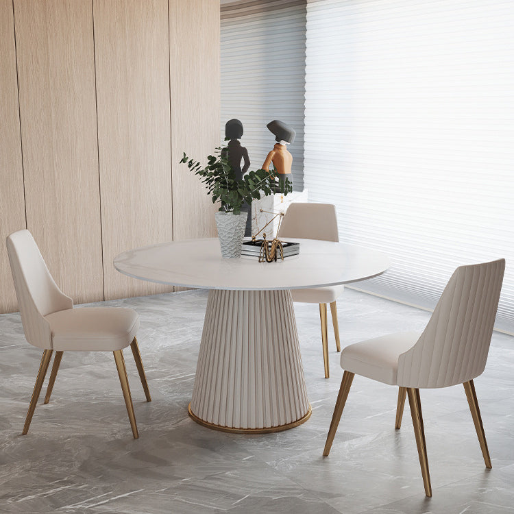 Modern Minimalist Ceramic Stone Round Dining Table - Elegant Hotel Style