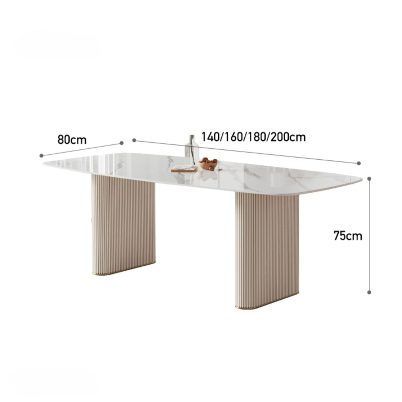 Minimalist Ceramic Stone Rectangular Dining Table - Modern Home Use