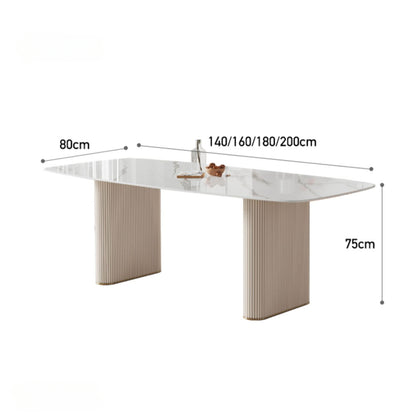 Minimalist Ceramic Stone Rectangular Dining Table - Modern Home Use