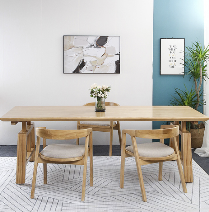 Rustic Wood Dining Table with Minimalist Design