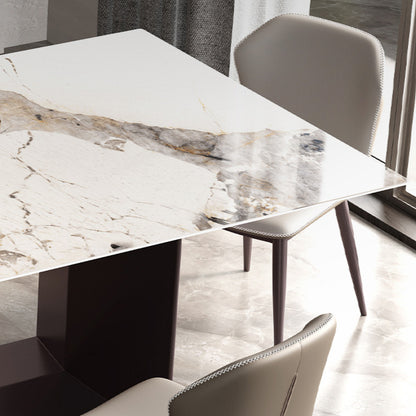 Minimalist Rectangular Ceramic Stone Dining Table - Simple Home