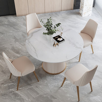 Modern Minimalist Ceramic Stone Round Dining Table - Elegant Hotel Style