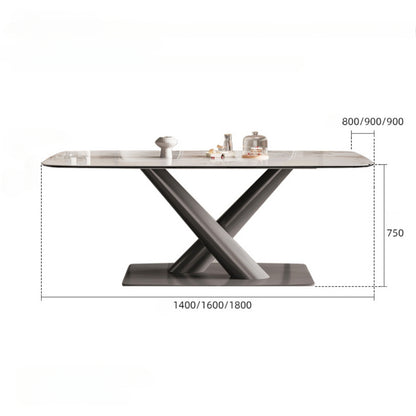 Modern Minimalist Rectangular Composite Stone Dining Table - Home Use