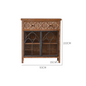 Rustic Industrial Cabinet Set with Glass Doors and Intricate Carvings